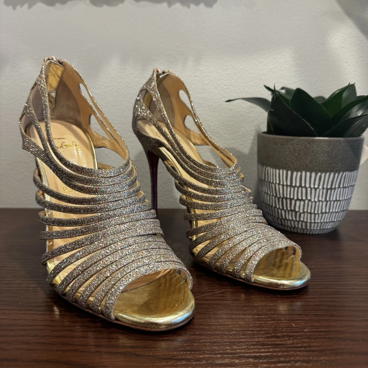 Christian Louboutin Gold Heels for Women for sale - eBay