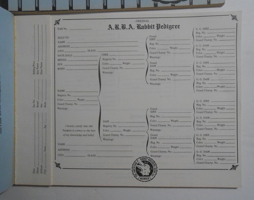 1980s Official ARBA Pedigree Books American Rabbit Breeders Assn., partials - Picture 4 of 8