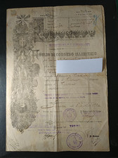 FASCISMO FOGLIO CERTIFICATO CONGEDO ILLIMITATO FANTERIA FANTE WW1 1920 FERRARA