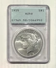 1925-P Peace Silver Dollar AU58 PCGS Rattler OGH