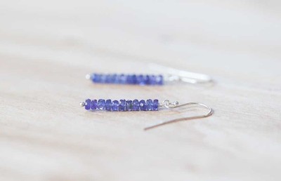 925 Tanzanite dangling gemstone sterling silver handmade earring jewelry ny6