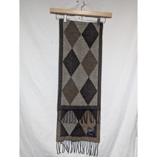 Betmar Vintage Made In Italy Scarf Brown Diamond Argyle Pattern Unisex Adult