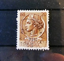 Briefmarke Repubblica Italiana, Siracusana, 20 Lire, Stempel, Wasserzeichen