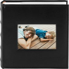 , Faux Leather Photo Album Hold 200 4X6 Photos with Memo Writing Space,Great for