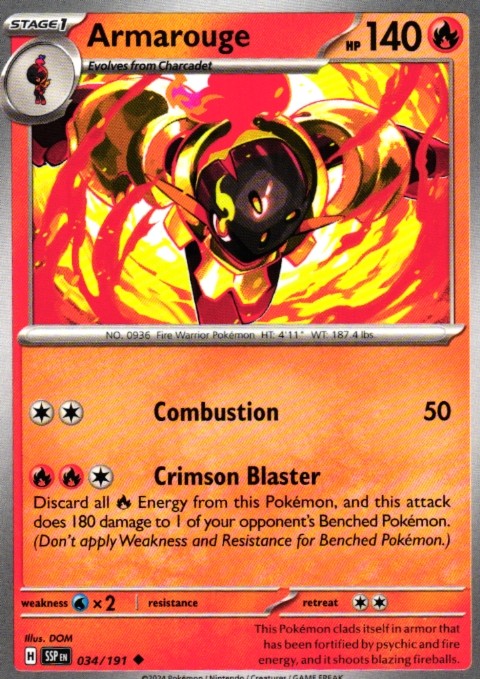 *** Armarouge Uncommon SV08: Surging Sparks 034/191 NM !!