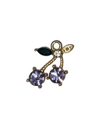 PENDENTIF ALLIAGE ZIRCON CERISE BRILLANT - MAUVE - NEUF - PDFN41