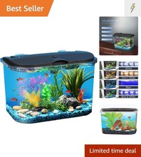 5-Gallon Tropical Fish Aquarium Kit with LED Lighting  Filter - Trendy Design