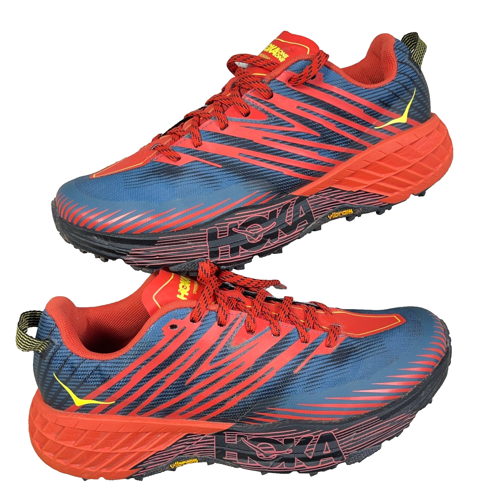 Hoka One Speedgoat 4 Ombre Naranja Azul Trail Tenis Para Hombres 9 M Zapatos Tenis