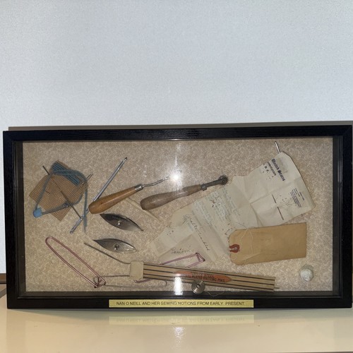 Collectible Vintage Sewing Shadow Box By Nan O Neill Singed For Walter Norbland.
