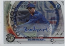 2020 Bowman Scouts Top 100 Chrome Auto 46/50 Brailyn Marquez #BTP-97 Auto 1m0p