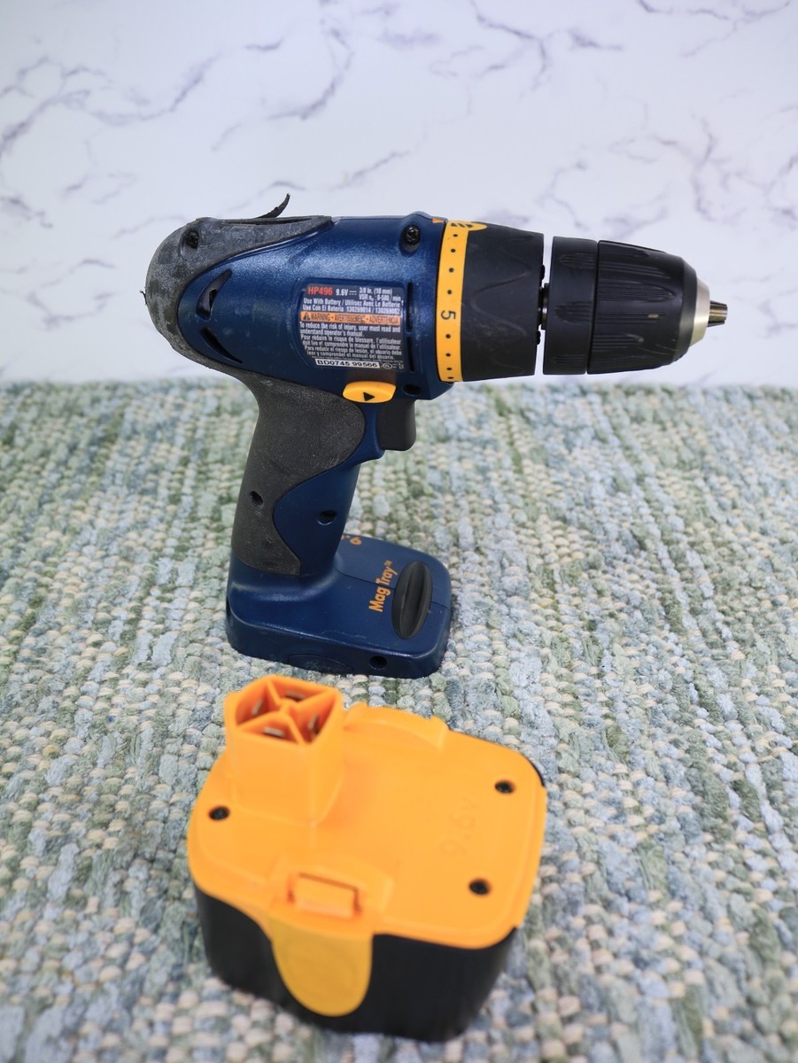 Ryobi HP496 Cordless Drill 3/8 with BD0745 UNTESTED For Parts or  Repair