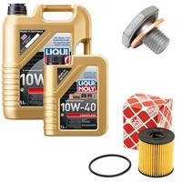 MotoröL Filter Set 10W-40 Liqui Moly 6 Liter + Schraube FüR Citroen Peugeot 607