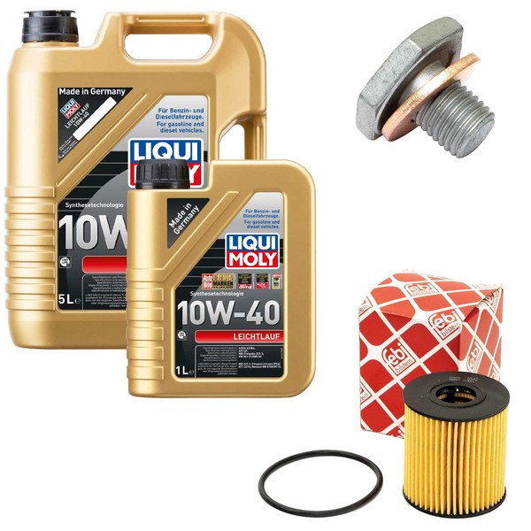 MotoröL Filter Set 10W-40 Liqui Moly 6 Liter + Schraube FüR Citroen Peugeot 607-image