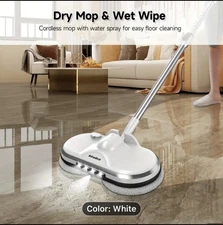 Cordless Electric Mop, Electric Spin Mop, Floor Cleaner with LED Headlight