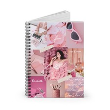 Pink Collage Love Notebook  Spiral Ruled Journal
