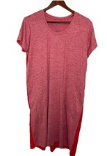 Columbia Women's Medium Coral Red Mini Shift Dress Pockets Causal