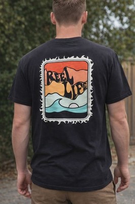 Reel Life Novelty T-Shirt, Size Medium Black