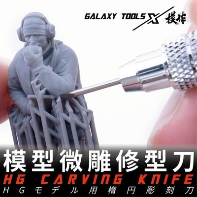 Galaxy Model: Elliptical Bevel Push Cutter - Blade & Handle - Singles 3 Sizes