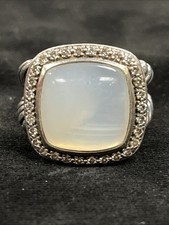 David Yurman 14mm Stone Albion Pave Diamond Ring 925