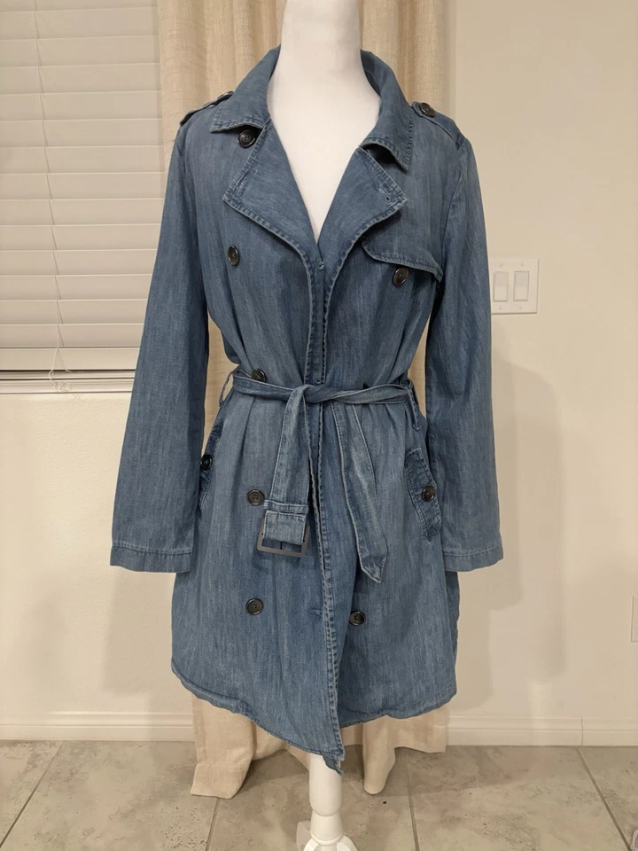 джинсовое тренч пальто - Изображение 2 из 4