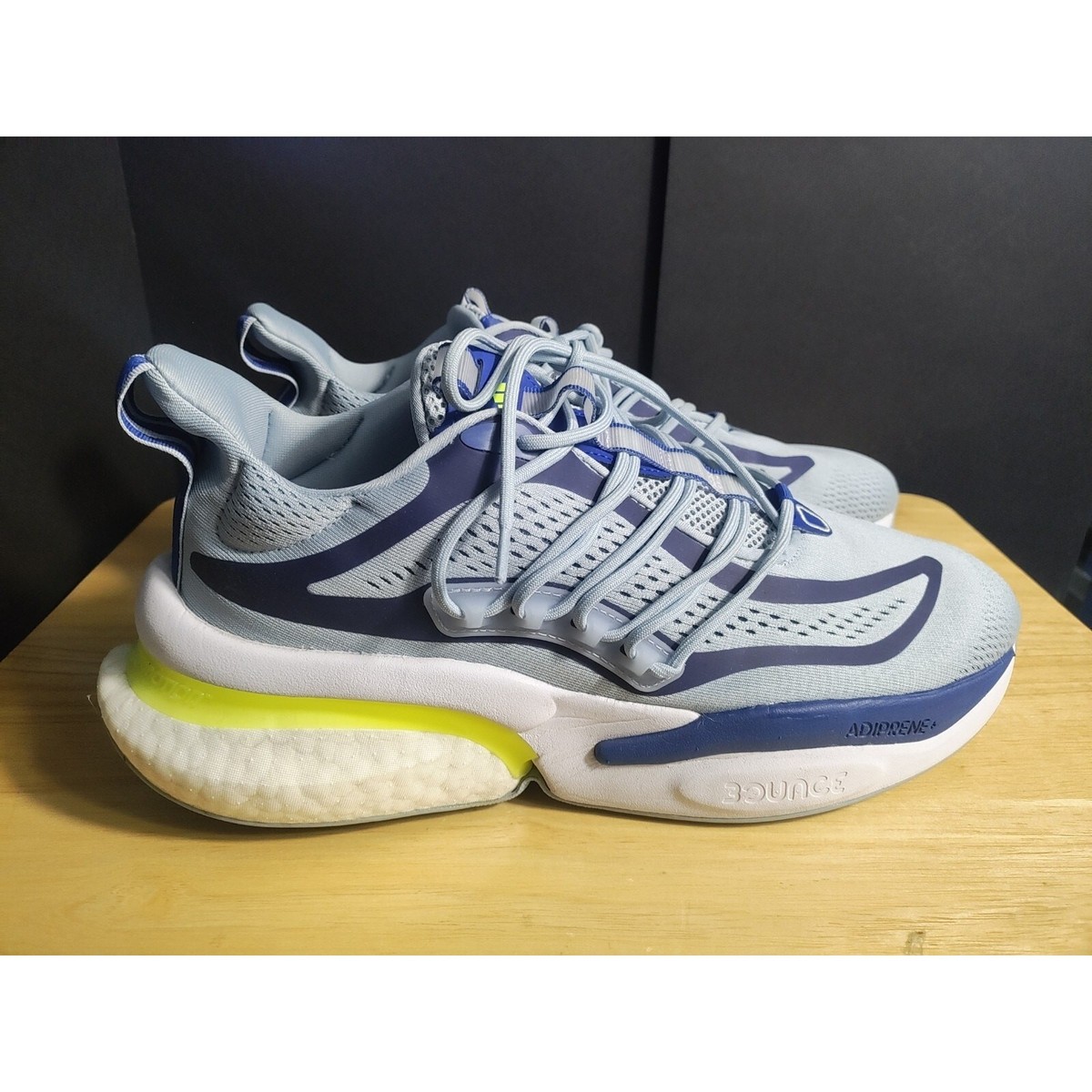 Adidas Alpha Boost Men's US 12 Blue Yellow White Retro Sport Life IE9701 View 2