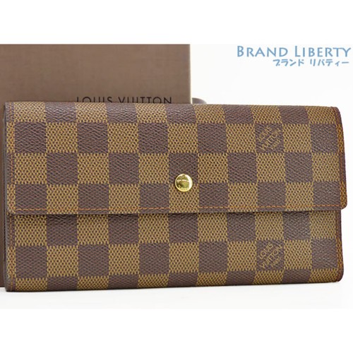 Louis Vuitton Damier Porte Trésor International Tri-fold Wallet Used LIBR-0