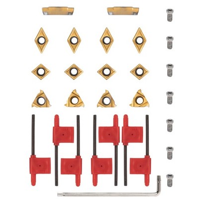 14 PCS Carbide Turning Inserts For 3/8 Inch 10mm Lathe Holder Boring Threading