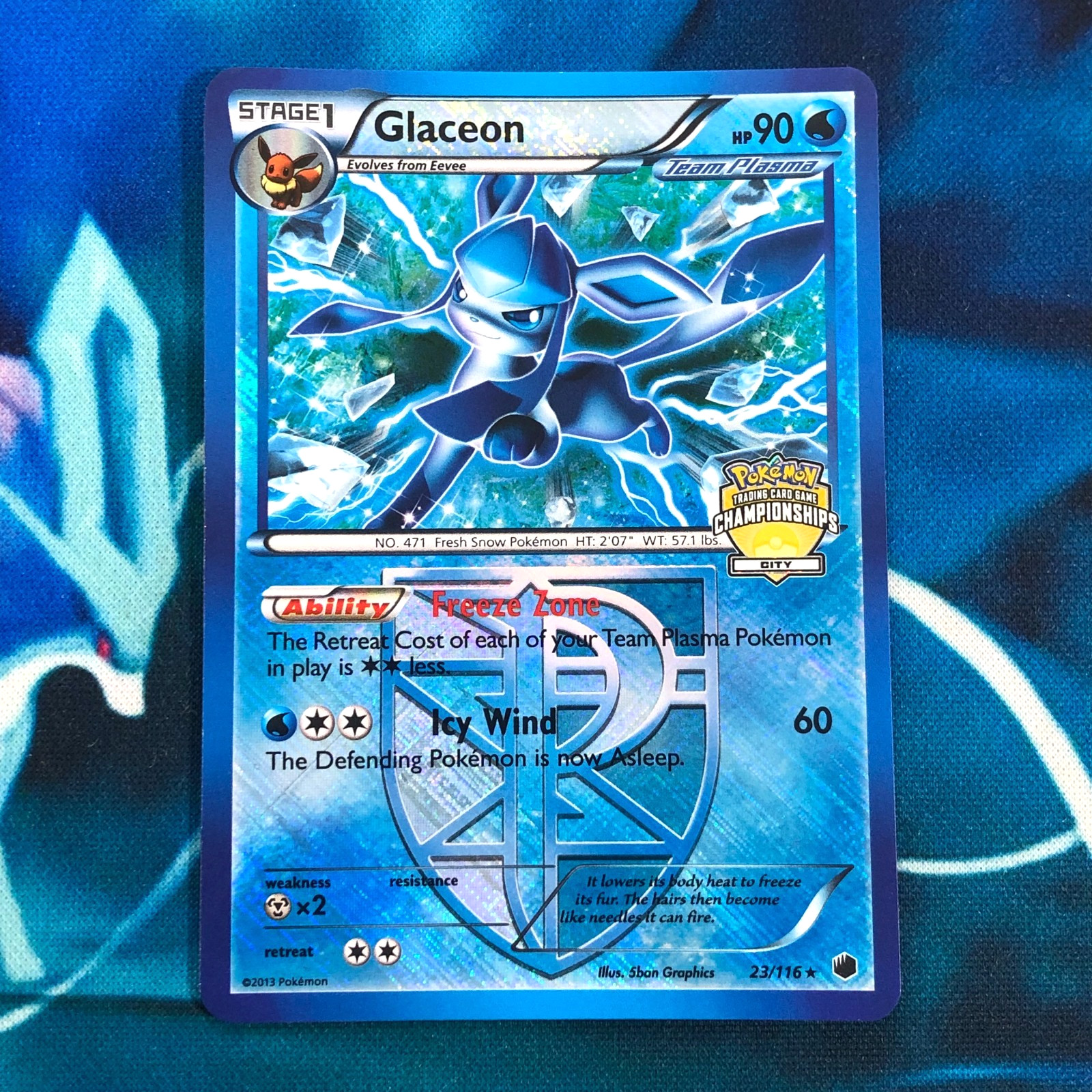 Glaceon - 23/116 - City Championships Promo Rare Holo - Pokemon Card - LP