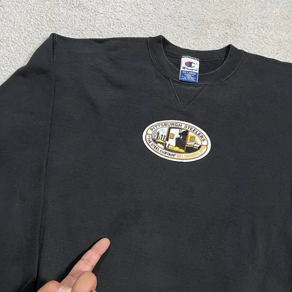 Pittsburgh Steelers Sudadera Para Hombres 2XL Campeón NFL Cuello Redondo De Colección EE. UU. 90s Foto 2 de 4