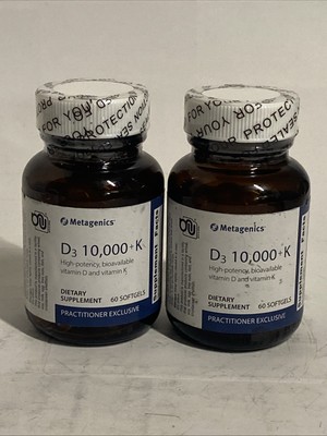 2x Metagenics Vitamin D3 + K - For Bome, Heart, & Immune Support 60ct 3/26