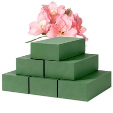 6 Pack Floral Foam Blocks, Green Plant Dry  Wet Flower Arrangement Foam, Sty...