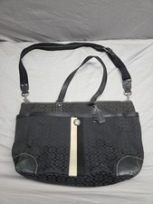 Coach XL Weekender Canvas Leather Trim Travel Bag Tote