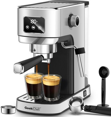 Geek Chef Espresso Machine, 20 Bar Espresso Cappuccino & Latte Machine for Home