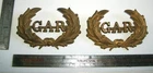 LOT OF 2 CIVIL WAR 1800S GAR HAT BADGES HAT PINS BADGE WITH WREATHS 2 1/5 INCHES