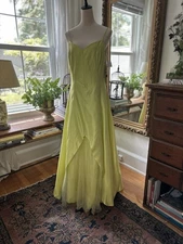 Jessica McClintock Gunne Sax Vintage Y2K Chartreuse Ball Gown Fairy Size 11 NWT