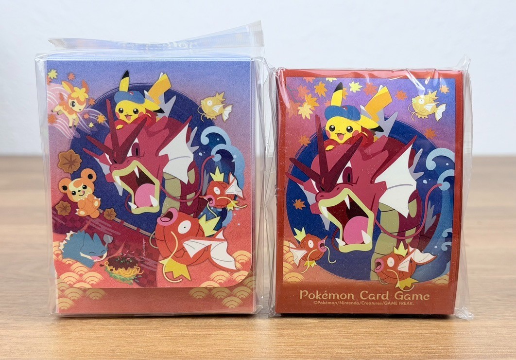 Pokemon Center Hiroshima Gyarados & Pikachu Deck Box + Sleeves