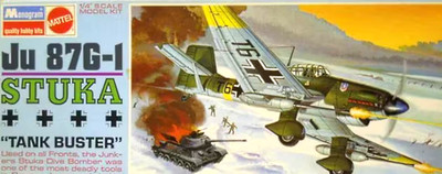 Monogram Nr.: 6840 , Ju 87G-1 Stuka Tank Buster vintage 1970 -ar-