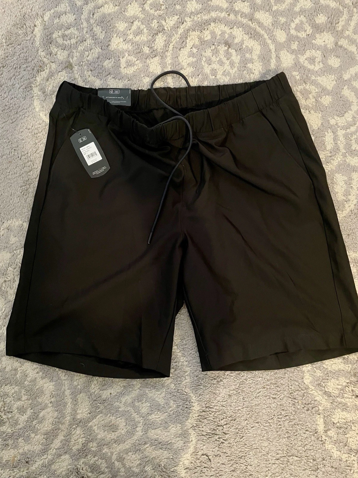 Greg Norman Men's Golf Shorts Black Pull On Drawcord Stretch Waistband Size L