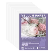 Vellum Paper 8.5 x 11 Translucent Printable, 100 Sheet（100gsm/68lb Vellum