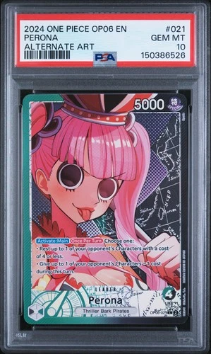 2024 One Piece OP06 #021 Perona Alternate Art Leader PSA 10 GEM MT
