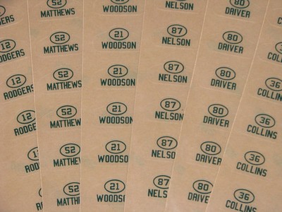 GREEN BAY SB XLV Football Helmet Numbers ID Decals Qty (3) 3M 20MIL