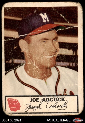 Joe Adcock #17 1953 Johnston Cookies Braves card