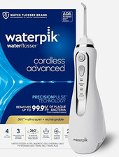 Waterpik WP-580 Cordless Advanced Water Flosser White 4 Tips Travel Bag