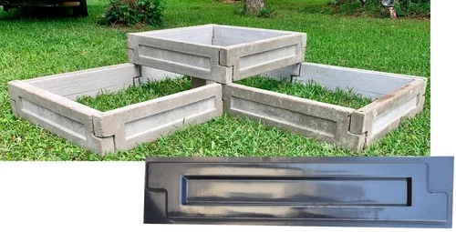 Concrete Garden Bed Border Mold, Reusable ABS Form for Raised Bed Edging F14