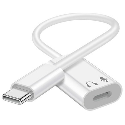 USB C to Lightning Audio Adapter, Type C Male Female White 