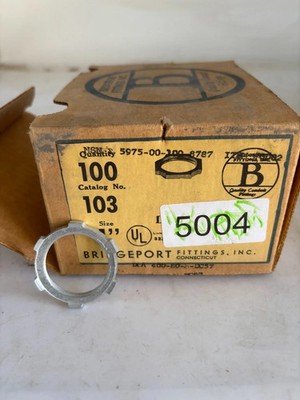 Bridgeport 103 1'' Steel Locknuts UL Listed, Box of 100