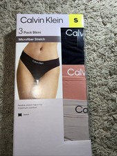 NEW Womens Calvin Klein 3 Pack Bikini Underwe...