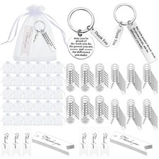Yinkin 150 Pcs Employee Thank You Gifts Bulk Appreciation Gift Keychain White