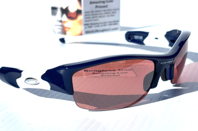 NEW Oakley FLAK JACKET Shiny Navy Blue VR28 Black Iridium Lens