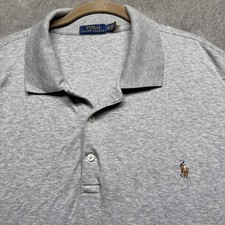 Polo Ralph Lauren Mens Gray Polo Shirt Short Sleeve Big  Tall 2XB Fl Flesh Pony